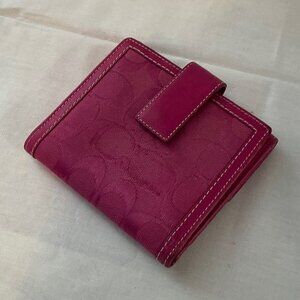 Vintage Magenta Pink Coach Signature Wallet